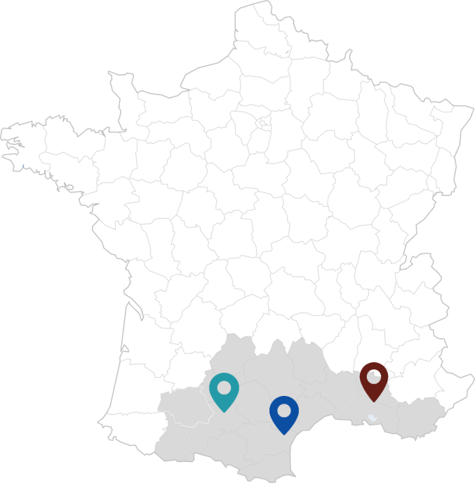 Carte France implantation Groupe Palombi